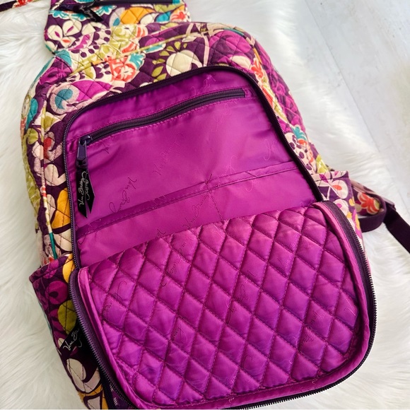 Vera Bradley Back To School Paisley Floral Backpack with Wristlet Purse